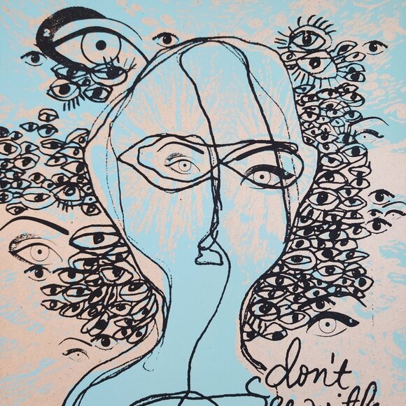 Abstract Art Print Unframed Titled "Dont See With Their Eyes" Soul Boho - Picture 2 of 9